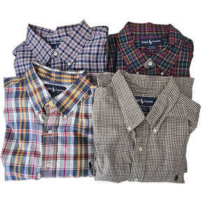 Polo Ralph Lauren Men's Blake XXL Cotton Long Sleeve Button Down Lot of 4 Plaid